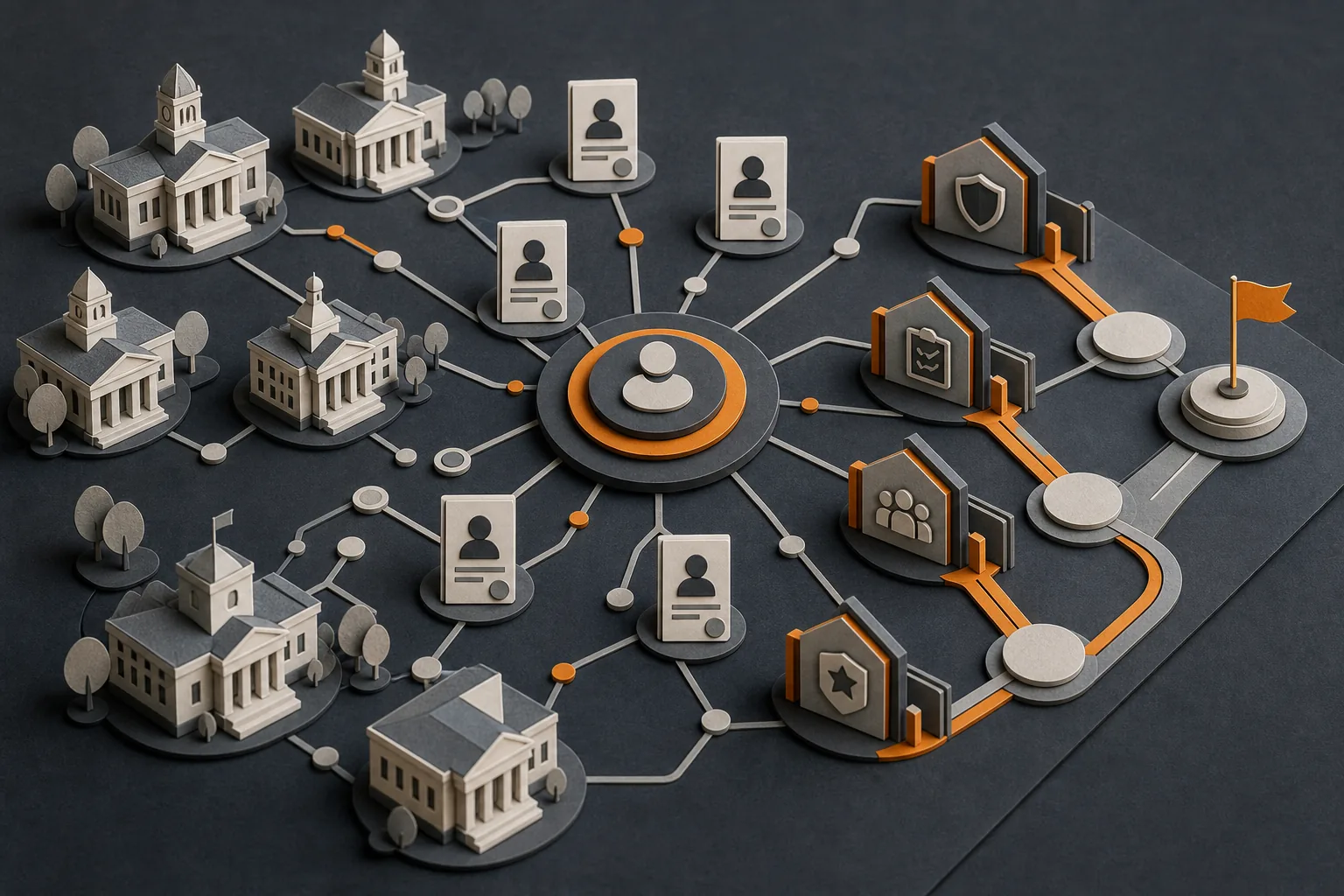 Editorial visualization of a campus recruitment operating system