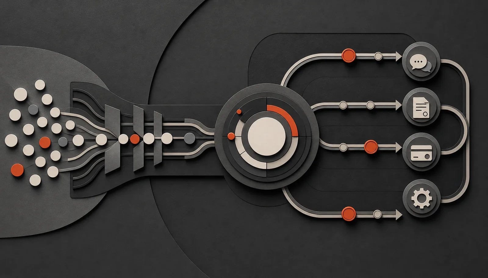 Editorial visualization of CRM signals becoming coordinated business actions