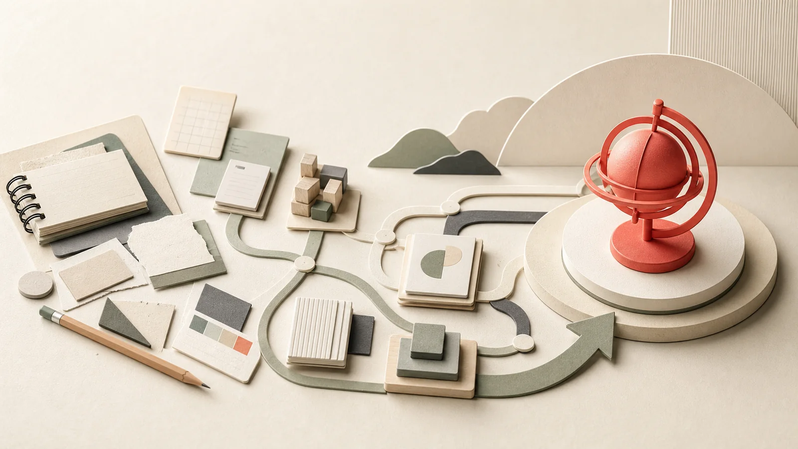 Editorial visualization of a practical school learning programme