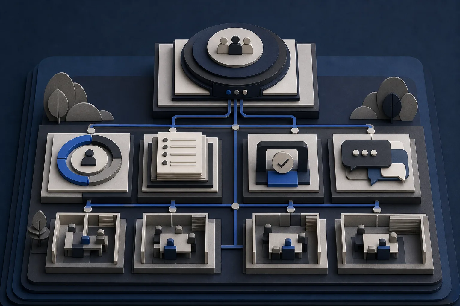 Editorial visualization of connected workforce operations